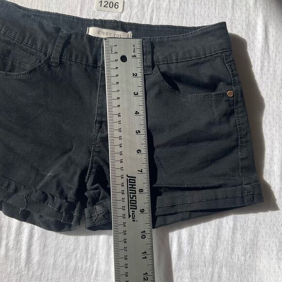 C’est Toi Women’s Casual Khaki Short Shorts size S, Solid Black - Picture 3 of 9